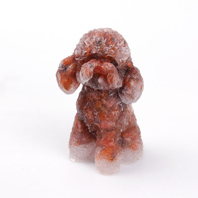 Olivenorma Natural Crystal Poodle Gemstone Decoration