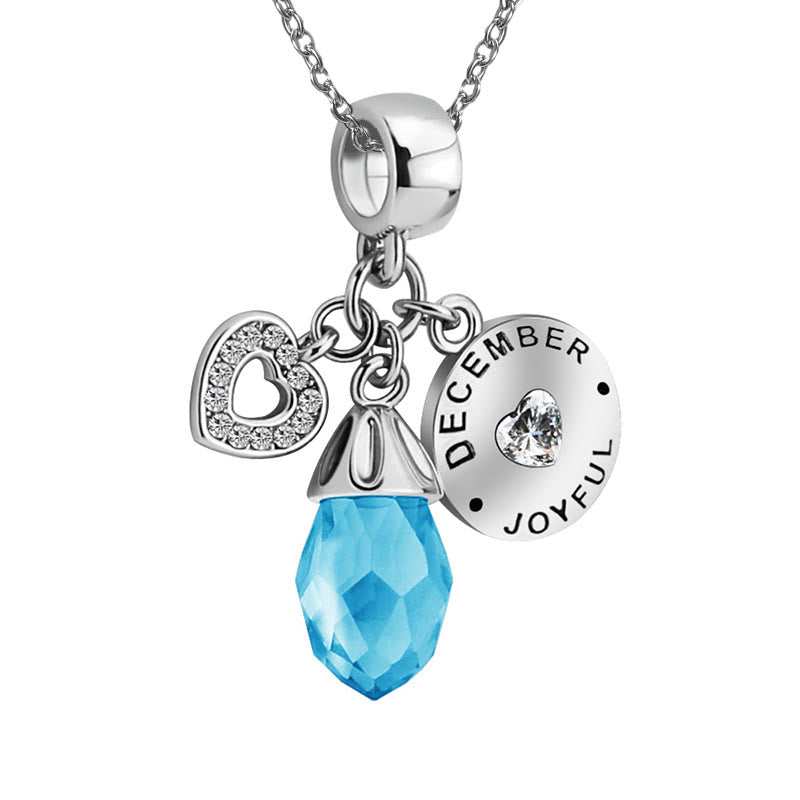 Olivenorma Diamond Heart Pendant Birthstone Necklace