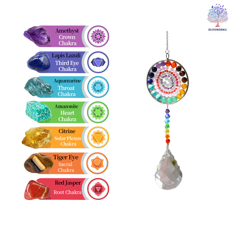 Olivenorma Crystal Suncatchers Handmade Chakra Wind Chime