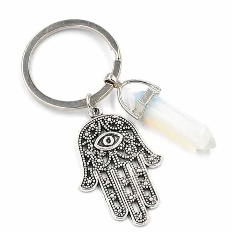 Olivenorma Inspiring Hamsa Hand Crystal Keychain - Opal - image 13
