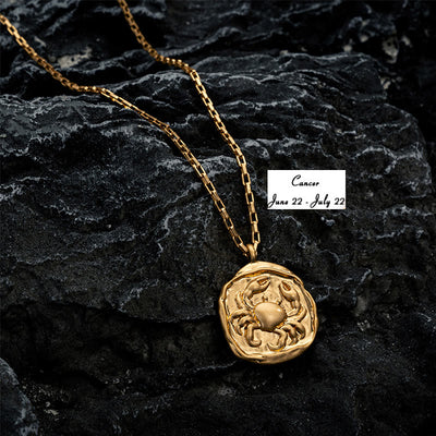 Olivenorma Zodiac Electroplated 18k Gold Titanium Steel Necklace