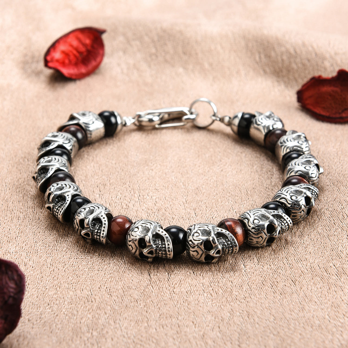 Olivenorma Natural Tiger Eye Handmade 925 Sterling Silver Bracelet