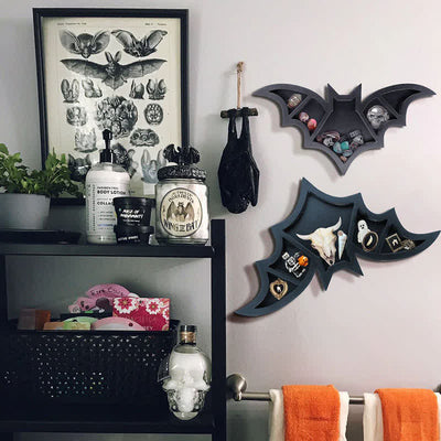 Olivenorma Bat Shaped Wooden Crystal Shelf