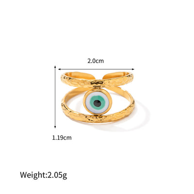 Olivenorma Various Evil Eye Glue Gold Adjustable Open Rings