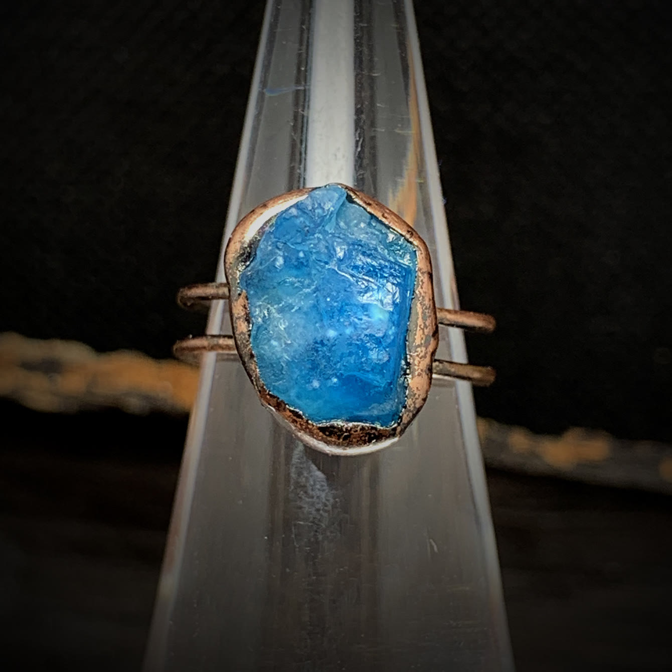 Olivenorma Natural Irregular Raw Stone Twelve Birthstone Adjustable Ring