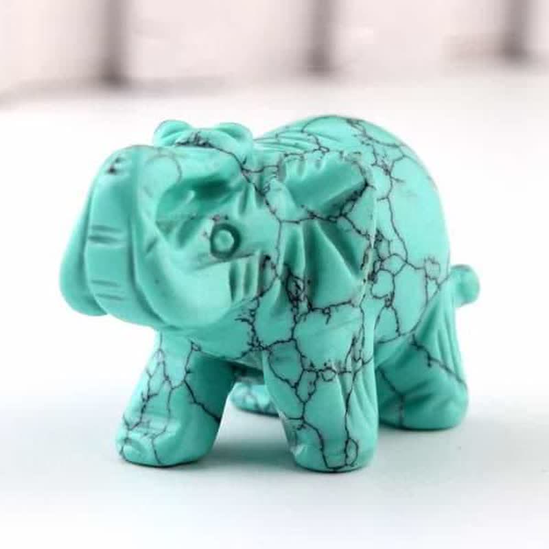 Olivenorma  Reiki Elephant Figurines Gemstone Decoration