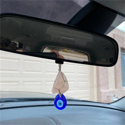 Olivenorma Rose Quartz Original Stone Evil Eye Car Ornament