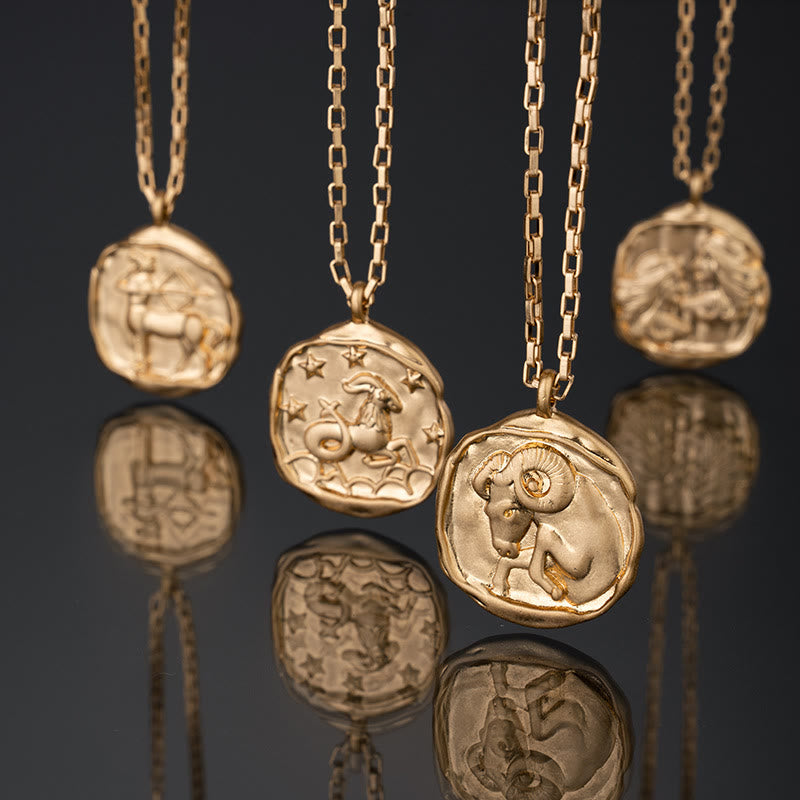 Olivenorma Zodiac Electroplated 18k Gold Titanium Steel Necklace