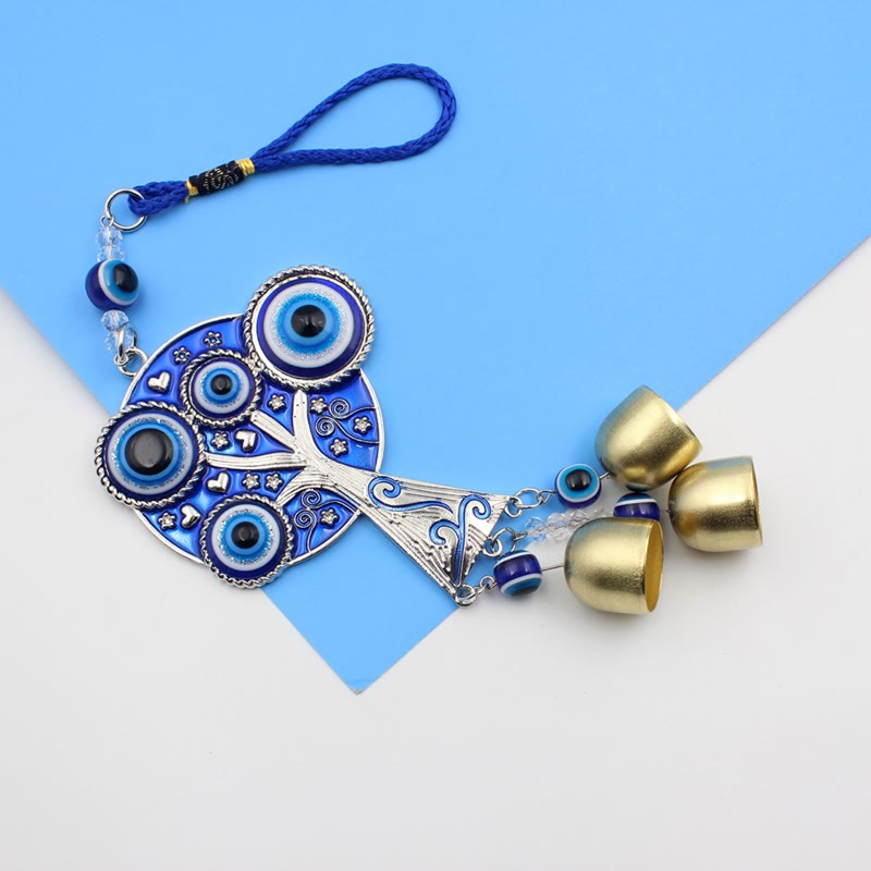 Olivenorma Blue Evil Eye Tree Of Life Windchime Wall Decor