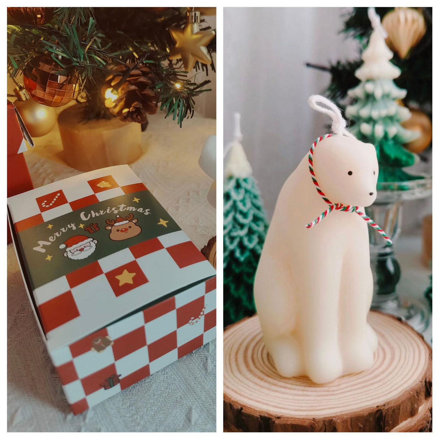 Olivenorma Christmas Cake Cookie Model Candle