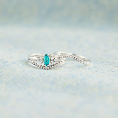 Olivenorma Vintage Turquoise Two-piece Ring - image 7