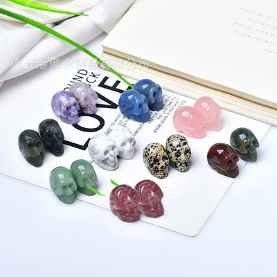 Olivenorma Crystal Mini Skull Halloween Gemstone Decoration - image 0