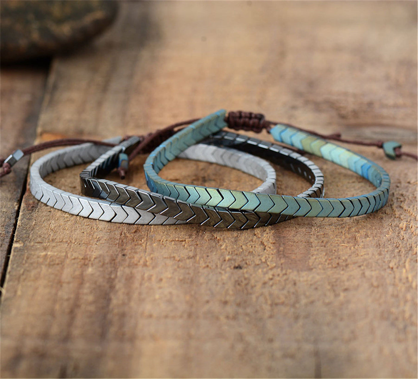 Olivenorma Adjustable Matte Hematite Arrows Bracelet - image 2
