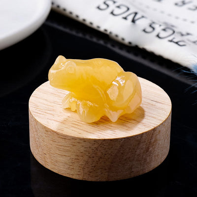 Olivenorma Serene Spirit Gemstone Frog Gemstone Decoration - Yellow Aventurine - With Card - image 23