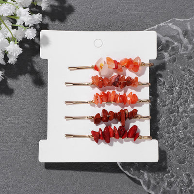 Olivenorma 5Pcs Healing Crystal Hairpin