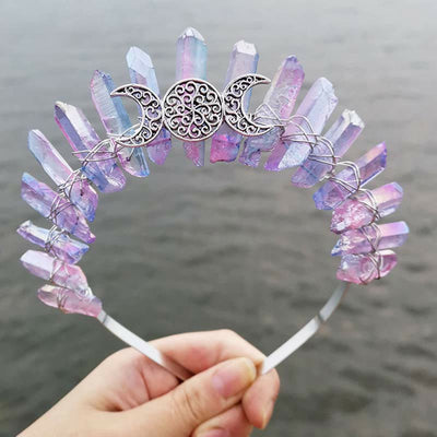 Olivenorma Fluorite Fairy Moon Crystal Crown