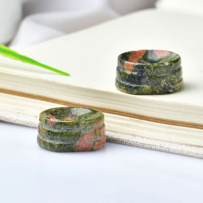 Olivenorma Natural Mineral Crystal Base Round Ball Holder Gemstone Decoration - Unakite - image 8