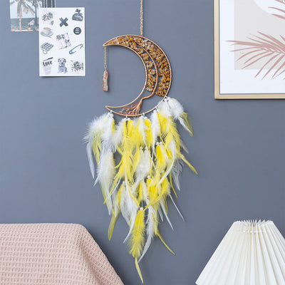 Olivenorma Natural Gravel Woven Tree of Life Moon Dream Catcher