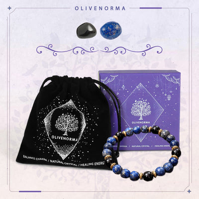 Olivenorma "Healing Trust" Lapis Lazuli Black Onyx Bracelet