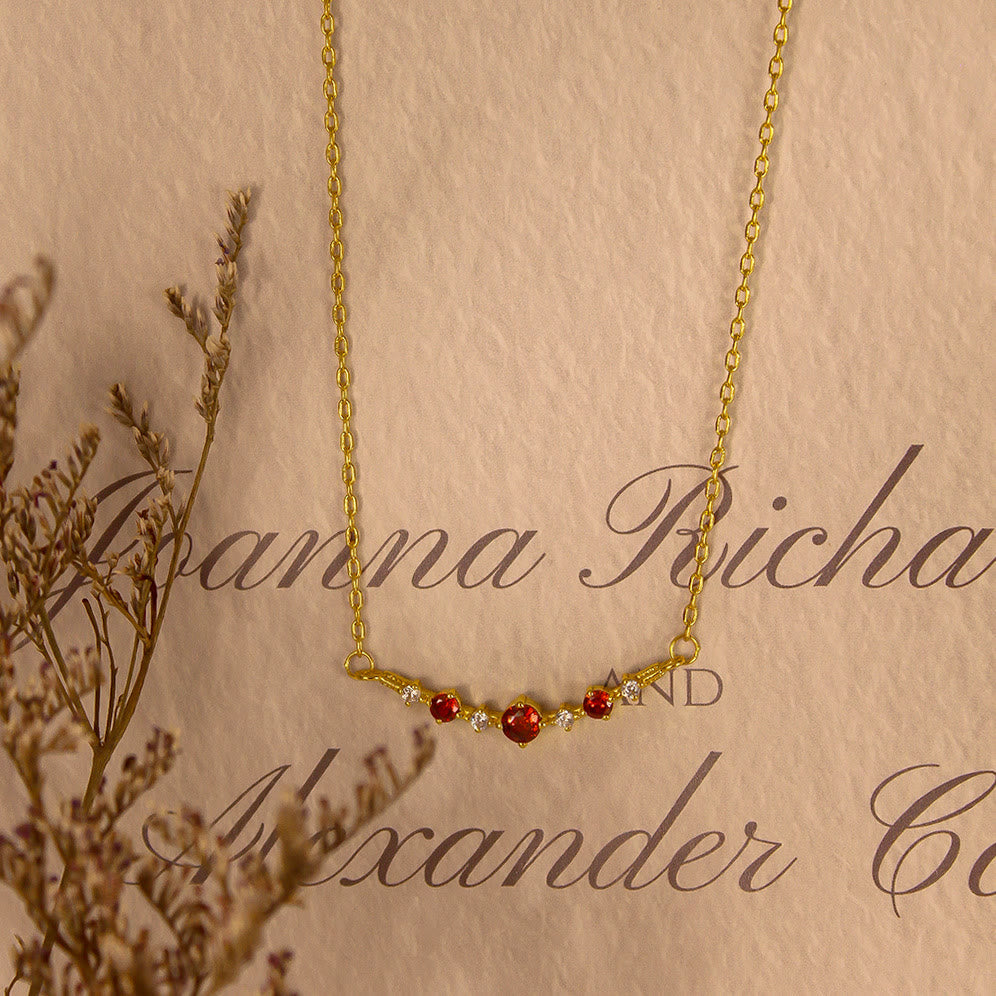 Olivenorma "Symbol of Independence" Garnet Diamond Necklace