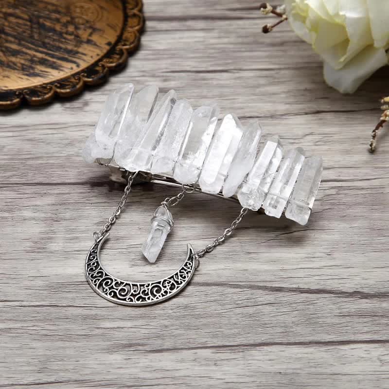 Olivenorma Clear Crystal Cresent Moon Hairpin