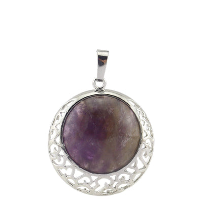 Olivenorma Round Crystal Genuine Stone Adjustable Necklace