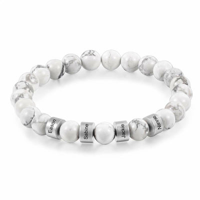 Olivenorma Natural Stone Engraving Personalized Beads Men Bracelet