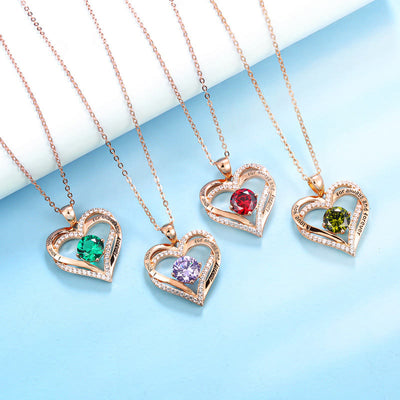 Olivenorma "I love you for always and forever" - Birtshtone Heart Necklace - image 29