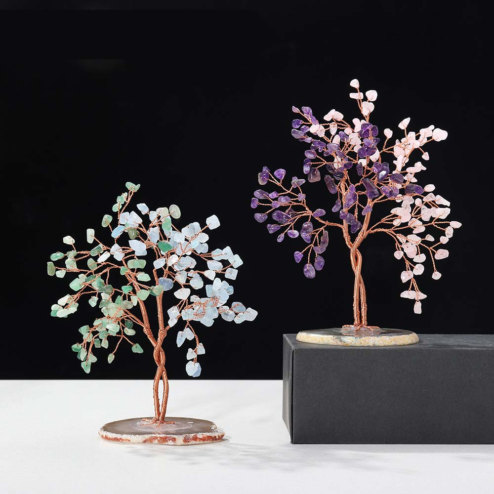 Olivenorma Natural Crystal Stone Feng Shui Tree