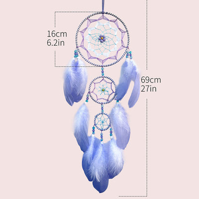 Olivenorma Acrylic Beads Blue Purple Feather Dream Catcher