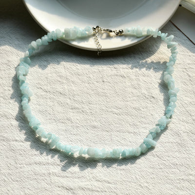 Olivenorma Irregular Shaped Polished Crystal Stone Necklace - Aquamarine - image 26