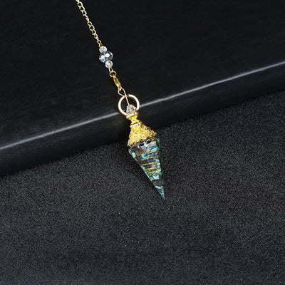 Olivenorma Natural Crystal Resin Hexagonal Pyramid Pendulum