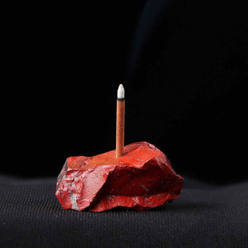 Olivenorma Crystal Raw Stone Incense Stick Holder Gemstone Decoration - Red Jasper - image 17
