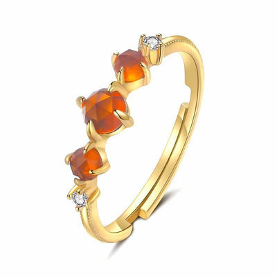 Olivenorma Adjustable Orange Garnet Ring