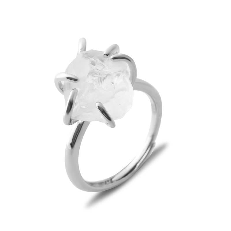 Olivenorma Six Claws Natural Crystal Adjustable Ring