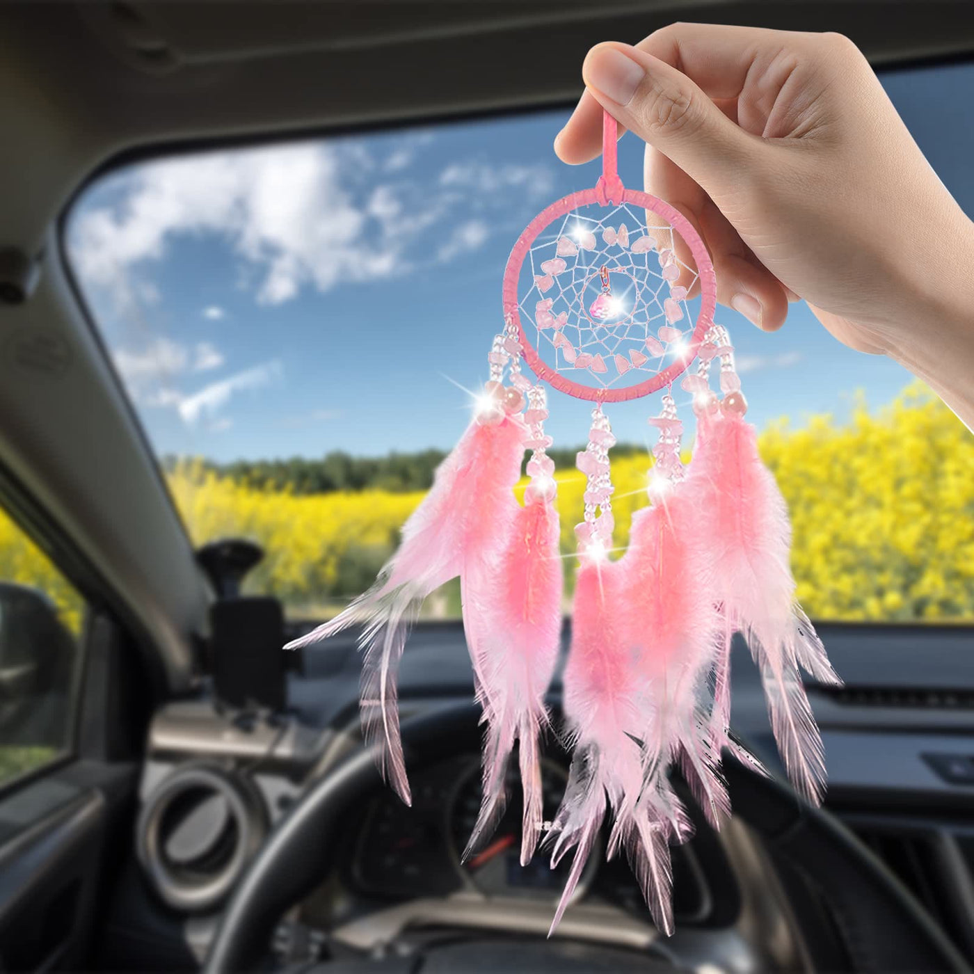 Olivenorma Car View Mirror Hanging Handwoven Dream Catcher