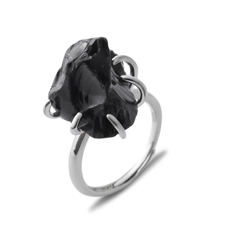 Olivenorma Six Claws Natural Crystal Adjustable Ring