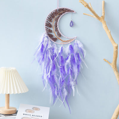 Olivenorma Natural Gravel Woven Tree of Life Moon Dream Catcher