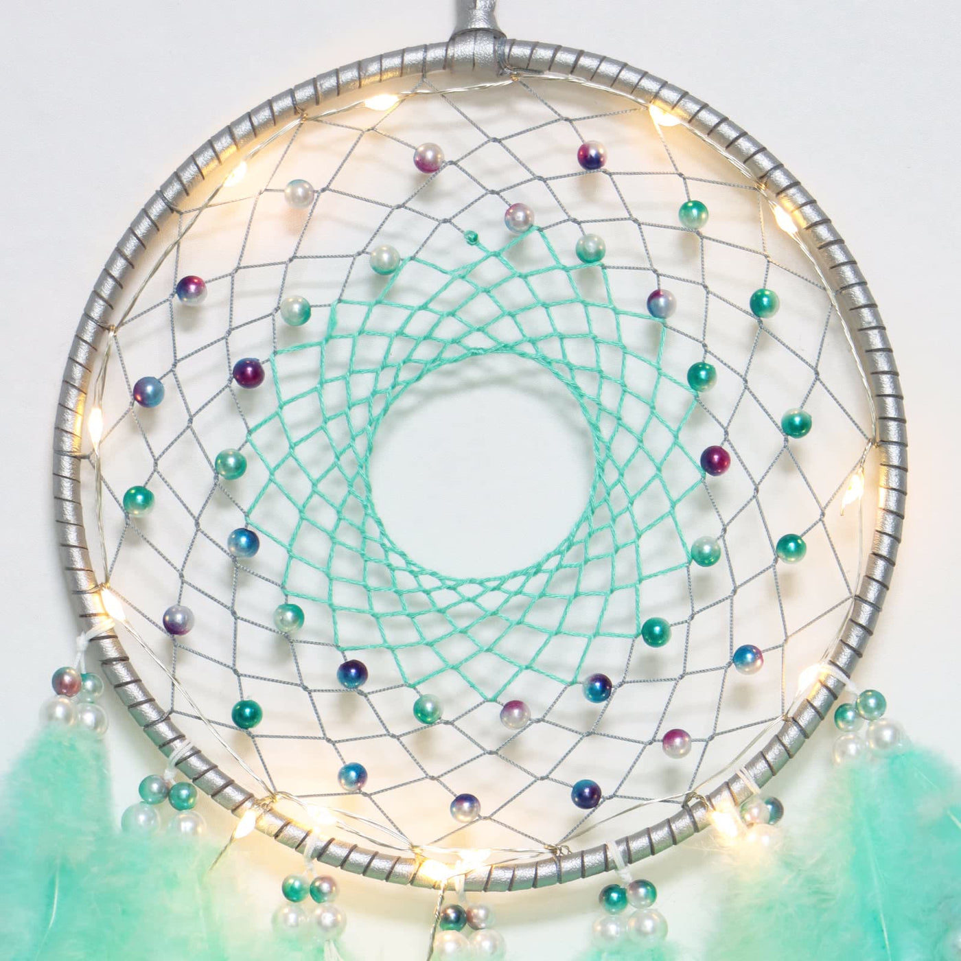 Olivenorma LED Light Up Handmade Feather Dream Catcher