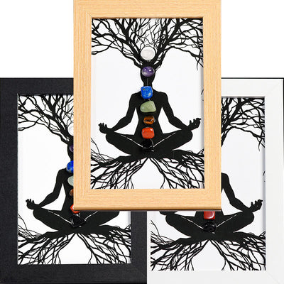 Olivenorma Yoga Meditation Posture Chakra Stone Photo Frame Decoration