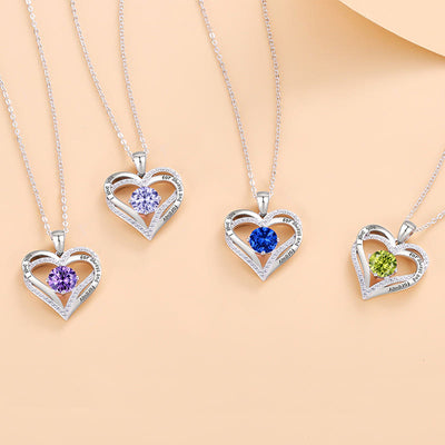 Olivenorma "I love you for always and forever" - Birtshtone Heart Necklace - image 32
