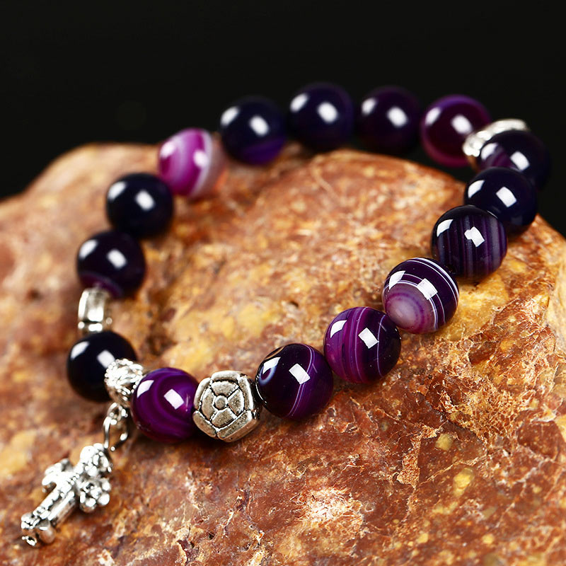 Olivenorma Natural Crystal Cross Symbol Bracelet