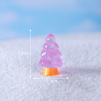 Olivenorma 5Pcs Crystal Mini Christmas Tree Sculpture Gemstone Decoration