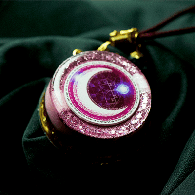 Olivenorma Moonlight Streamer Moon Phase Pink Pendant Orgone Necklace