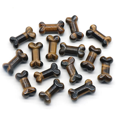 Olivenorma Natural Quartz Crystal Mini Bone Gemstone Decoration - Tiger Eye - image 26