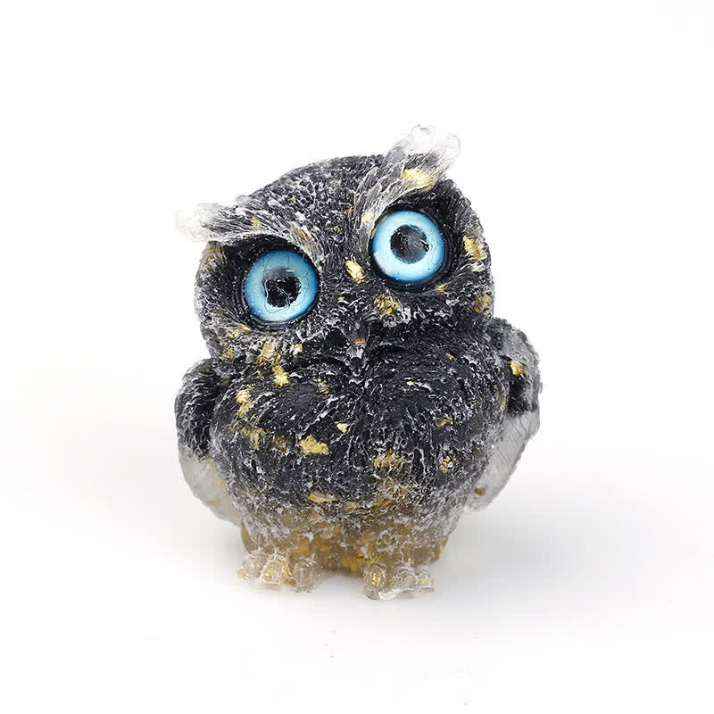 Olivenorma Natural Crystal Owl Gemstone Decoration - Obsidian - 2.28''(L) * 1.89''(W) * 1.53''(H) - image 13