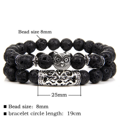 Olivenorma Owl Natural Crystal Beads Bracelet