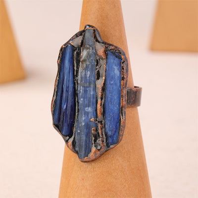 Olivenorma Kyanite Rough Irregular Opening Adjustable Ring