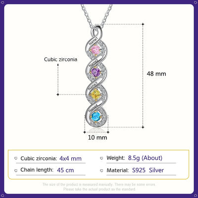 Olivenorma Women Birthstone Engraved Name Necklace