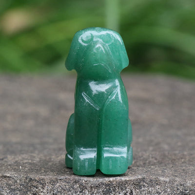 Olivenorma Green Aventurine Dog Stone Carving Gemstone Decoration - image 2